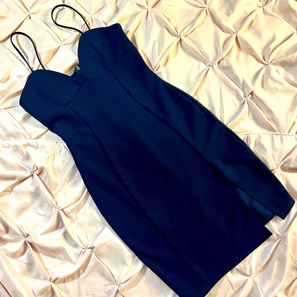 Missguided indigo blue body con mini